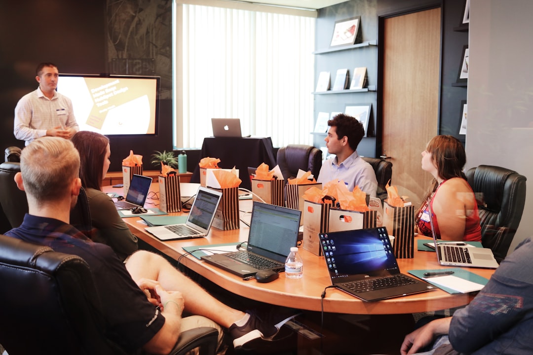 Office team working together